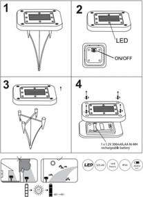 Globo 33414Q-2 - SET 2x Lampada LED solare SOLAR LED/0,8W/1,2V IP44