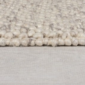 Passatoia in misto lana intrecciata a mano color crema 60x230 cm Minerals Border - Flair Rugs