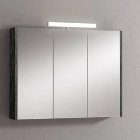 Pensile con luce Akira tigerwood L 90 x H 70 x P 15.5 cm