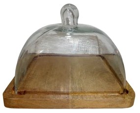 Vassoio per formaggi in legno con coperchio in vetro Fromage - Antic Line