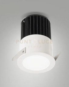 Nasca faretto incasso tondo bianco d.6,2cm c/driv 12w 3000k 1150lm