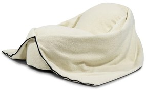 Pouf a sacco per bambini color crema con rivestimento in bouclé Cocoon 80 – SLOWDOWN