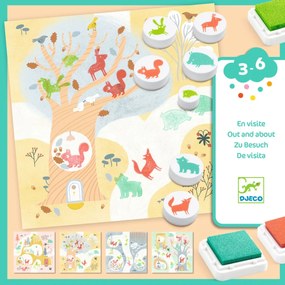 Set creativo con timbri – Animali sull'albero