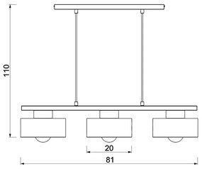Lampadario a sospensione con filo MARTI 3xE27/15W/230V bianco/cromo