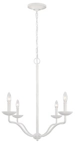 Lampadario Classico Annie Acciaio Bianco Gesso 4 Luci E14