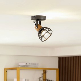 Lindby Arinthea, faretto da soffitto, 1 luce, nero, acciaio, E14