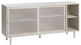 Cassettiera grigia in metallo con porte scorrevoli 160x75x47 cm Veep – Unique Furniture