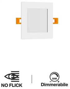 Pannello LED Quadrato 8W 800lm Foro 110x110mm Osram LED Dimmerabile Colore Bianco Naturale 4.000K
