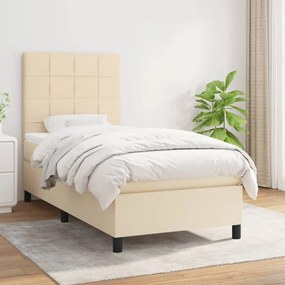Giroletto A Molle Con Materasso Crema 90x190 Cm İn Tessuto /