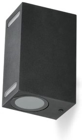 Applique da esterno QUERK 2xGU10/35W/230V IP54 15 cm nero