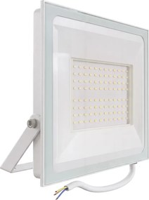 Faro LED 100W IP65 in Alluminio Bianco con OSRAM chip LED Colore Bianco Caldo 3.000K