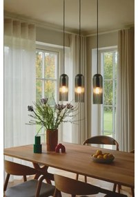 Nordlux - Lampadario a sospensione su cavo MIELLA 3xE27/25W/230V nero/fumé