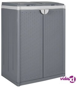 vidaXL Pattumiera a 2 Ante Grigia 65x45x88 cm in PP