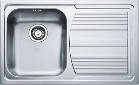 Lavello integrato 1 vasca in inox argento FRANKE Logica Line L 50 x L 79 cm, sgocciolatoio a destra