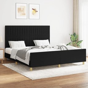 Giroletto Senza Materasso Nero 160x200 Cm İn Tessuto /