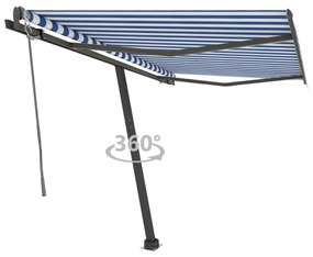 Tenda da Sole Automatica Autoportante 350x250 cm Blu e Bianca