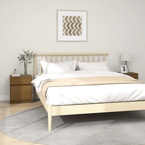 Comodini 2 pz Marrone Miele 40x31x50 cm Legno Massello di Pino