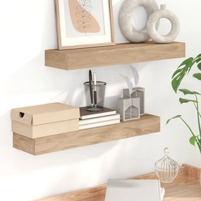 Mensole Da Parete 2 Pz 60x15x4 Cm İn Legno Massello Di Teak /