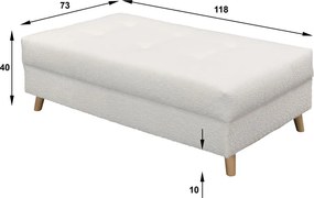 Sgabello in tessuto bouclé bianco Ariella - Ropez