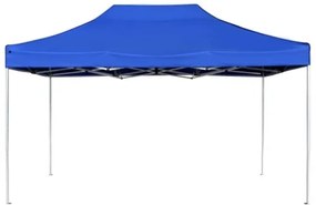 Gazebo Professionale Pieghevole Alluminio 4,5x3 m Blu