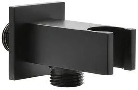 Set doccia nero opaco completo di soffione quadrato 25x25 cm, kit doccetta e miscelatore