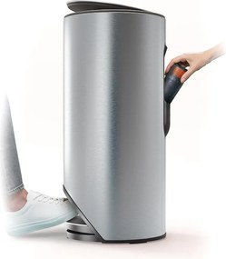 Cestino per la spazzatura color argento lucido in acciaio inox con pedale 30 l Arc – Joseph Joseph