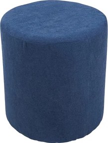 Pouf Tondo Dante D 40 cm in Tessuto Antimacchia Blu