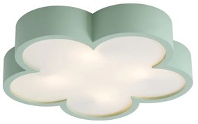 Plafoniera per bambini verde e bianca - Lucille