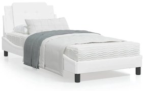 Letto con materasso bianco 100x200 cm in similpelle