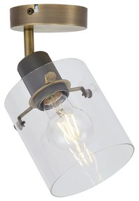 Faretto da parete di design bronzo con vetro trasparente - Domo