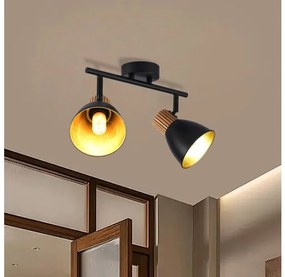 Brilagi - Faretto ODENSE 2xE14/10W/230V legno di hevea/nero