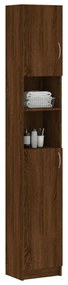 Armadietto bagno rovere marrone 32x25,5x190cm legno multistrato