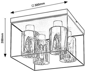 Rabalux 71034 - Plafoniera CHADWICK 4xE27/25W/230V