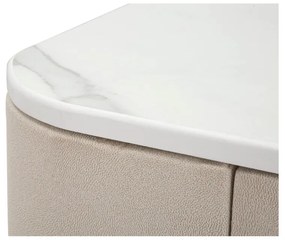 Tavolo consolle beige/dorato con piano effetto marmo 40x70 cm Beauty – Mauro Ferretti