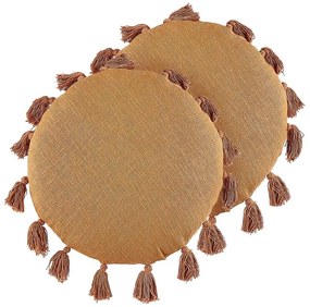 Set di 2 cuscini decorativi cotone arancione ⌀ 45 cm MADIA Beliani
