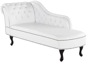 Chaise longue vintage sinistra in pelle sintetica bianca NIMES Beliani