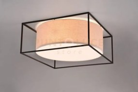 Ross plafoniera struttura metallo nero paralume tortora 50cm x 50cm...