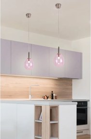 Lampadario LED viola con paralume in vetro Lukka – Candellux Lighting