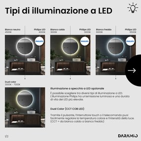 Specchio rotondo con luce LED E1