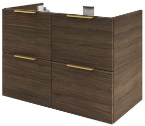 Mobile da bagno sotto lavabo SENSEA Neo lucido L 90 x H 64 x P 48 cm 4 cassetti, lavabo non incluso