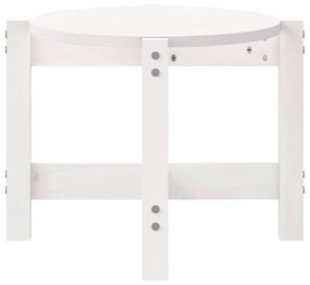 Tavolino da Salotto Bianco 87x48x35cm in Legno Massello di Pino