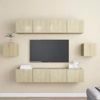 Set Mobili TV 6 pz Rovere Sonoma in Truciolato cod mxl 11687