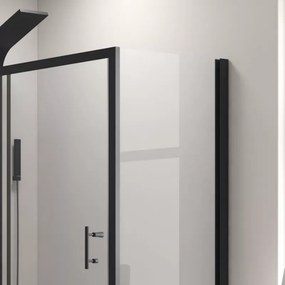 Box doccia 110x80 angolare con profili neri e anta scorrevole KFN5000S - KAMALU