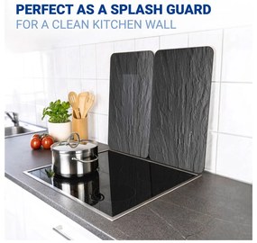 Set di 2 cappe da cucina in vetro con, 52 x 30 cm Slate - Wenko