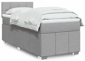 Giroletto A Molle Con Materasso Grigio Chiaro100x200 Cm Tessuto /