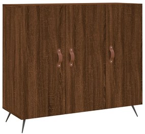 Credenza rovere marrone 90x34x80 cm in legno multistrato