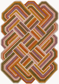 Tappeto in lana fatto a mano con motivo in rilievo Lattice Shaped