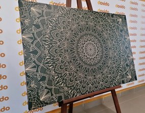 Stampa su tela – Mandala decorativa dettagliata in verde