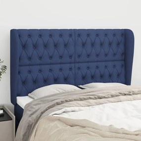 Testiera Ad Orecchio Blu 147 X 23 X 118/128 Cm İn Tessuto /