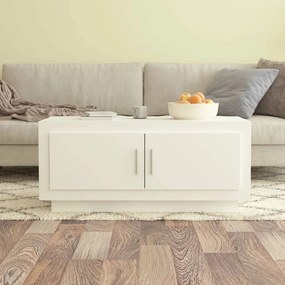 Tavolino da salotto bianco 102x50x45 cm in legno compensato